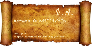 Vermes Aurélián névjegykártya